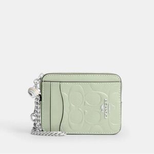 NWT Coach! Zip Card Case
In Signature Leather With Heart
Charm